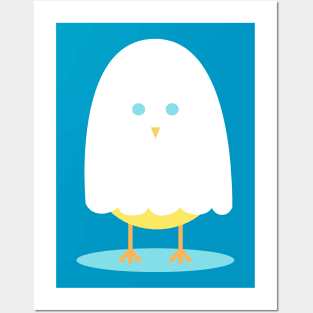 Halloween chick in ghost costume Posters and Art